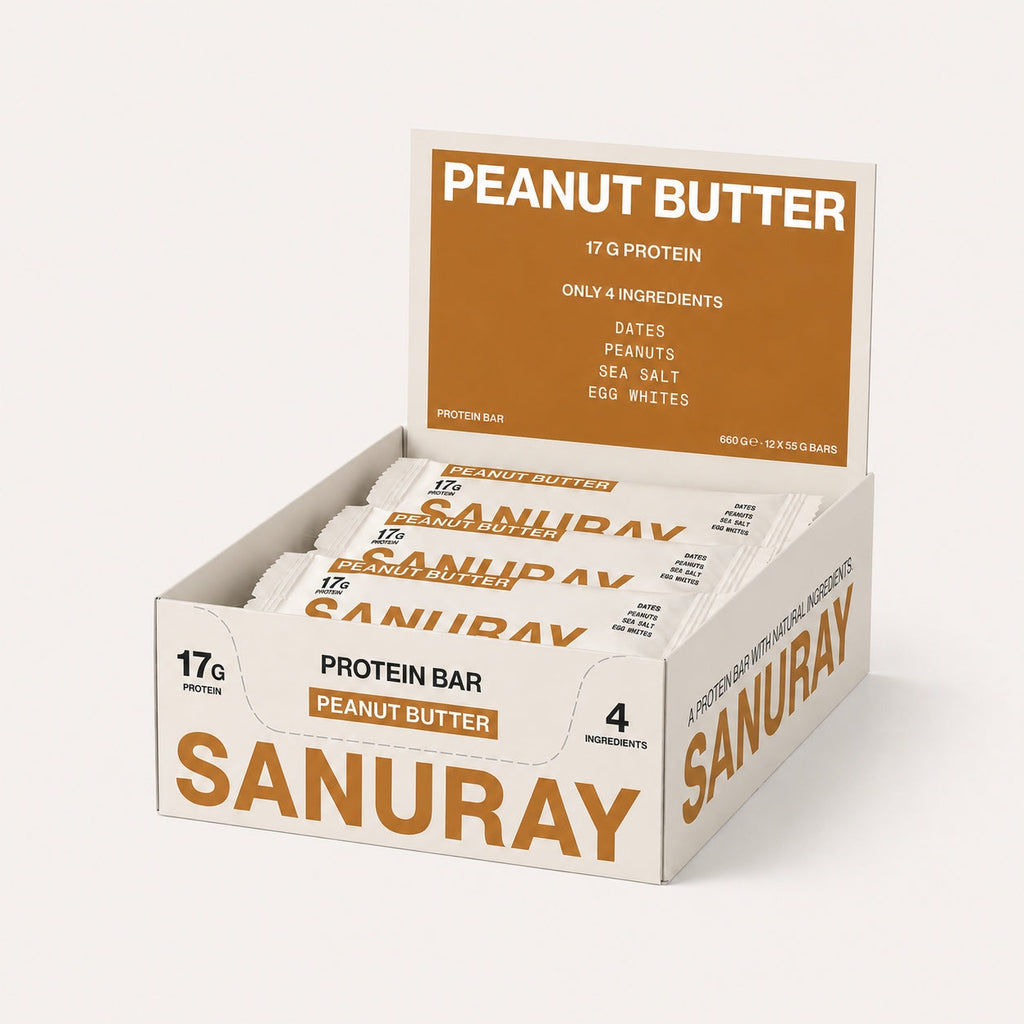Sanuray Proteinbar Peanut Butter 12-pak emballage